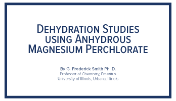 Dehydration Studies Using Anhydrous Magnesium Perchlorate, Technical Library, GFS Chemicals