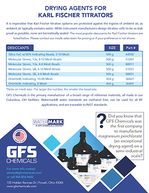 Karl Fischer Drying Agents Brochure GFS Chemicals