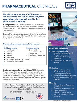 Proprietary and Manufactured Chemicals Brochure GFS Chemicals