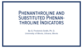 Phenanthroline Indicatiors, Technical Library, GFS Chemicals