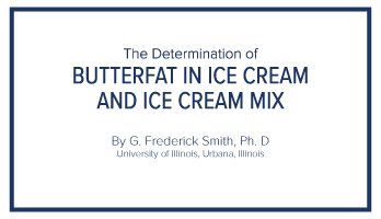 Butterfat in Ice Cream and Ice Cream Mix, Technical Library, GFS Chemicals