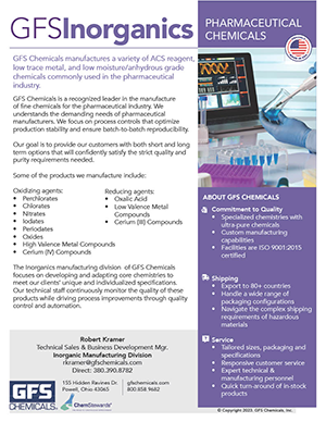 Proprietary and Manufactured Chemicals Brochure GFS Chemicals