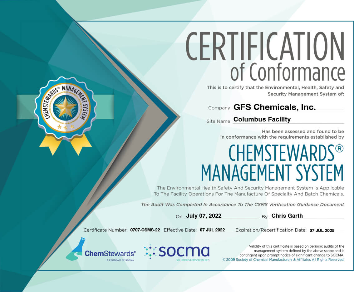 ChemStewards Certificate