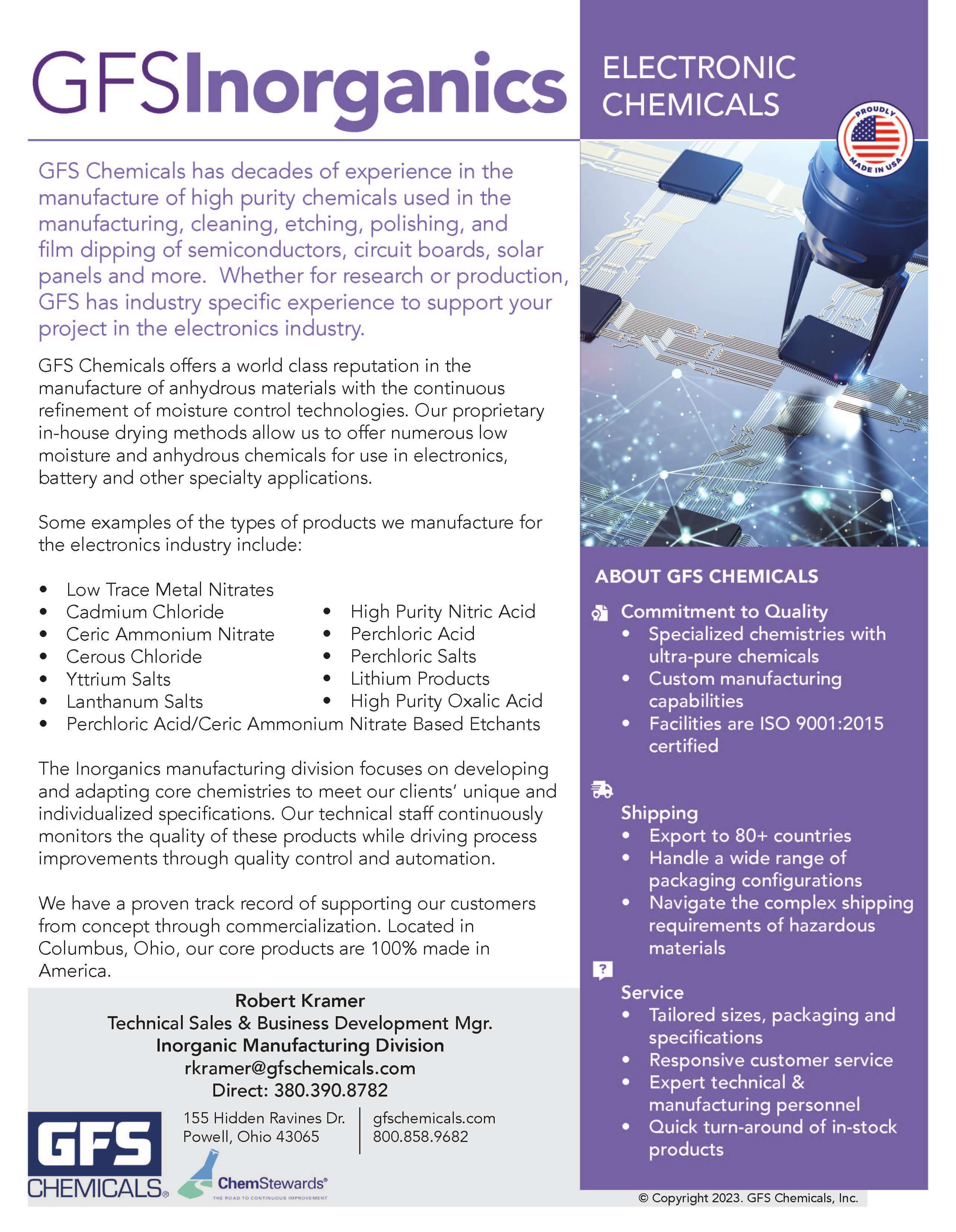 GFS Chemicals Manufactured Chemicals