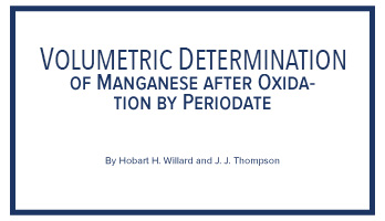 Volumetric Determination of Manganese, Technical Library, GFS Chemicals